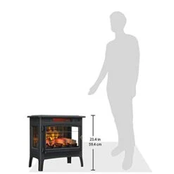 Duraflame Electric Infrared Quartz Fireplace Stove With 3D Flame Effect, Black -Solo Stoves Shop 31sv2jypAbL