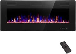 ZAFRO Electric Fireplace 42'' With Remote Control, Recessed Wall Mounted Electric Fireplace With Adjustable 12-Color Flame Brightness & Speed -Solo Stoves Shop 31syD6ZrTrL. AC