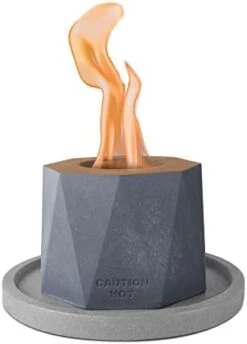 Kante 5.1 In. W Octagonal Portable Concrete Rubbing Alcohol Small Tabletop Fire Pit With Metal Extinguisher And 6 In. Dark Gray Base, Ethanol Fireplace, Indoor Table Top Fire Pit Bowl Pot -Solo Stoves Shop 31tVYmjkv1L. AC 1