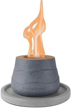 Kante 5.1 In. W Small Tulip Portable Concrete Rubbing Alcohol Tabletop Fire Pit W/Metal Extinguisher,Blue Fire Glass & 7.2 In. Dark Gray Base,Ethanol Fireplace,Indoor Tabletop Fire Pit Bowl Pot -Solo Stoves Shop 31uHg X0ykL. AC