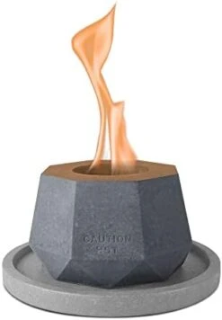 Kante 5.1 In. W Octagonal Portable Concrete Rubbing Alcohol Small Tabletop Fire Pit With Metal Extinguisher And 6 In. Dark Gray Base, Ethanol Fireplace, Indoor Table Top Fire Pit Bowl Pot -Solo Stoves Shop 31vGxfAc90L. AC