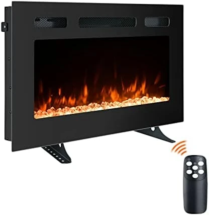 70 Inch Electric Fireplace Inserts, Wall Mounted Fireplace, Led Fireplace With Logs, Recessed Electric Fireplace With Remote Control, Linear Fireplace, 9 Multi Color Flames, 750/1500W 4 70 Inch Electric Fireplace Inserts, Wall Mounted Fireplace, Led Fireplace With Logs, Recessed Electric Fireplace With Remote Control, Linear Fireplace, 9 Multi Color Flames, 750/1500W - Image 4