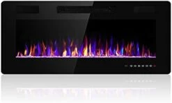 Electactic 60 Inches Electric Fireplace Recessed And Wall Mounted, Fireplace Heater And Linear Fireplace, With Timer, Remote Control, Adjustable Flame Color, 750w/1500w, Black 18 Electactic 60 Inches Electric Fireplace Recessed And Wall Mounted, Fireplace Heater And Linear Fireplace, With Timer, Remote Control, Adjustable Flame Color, 750w/1500w, Black -Solo Stoves Shop 31wZXoK0RL. AC