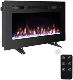 50 Inch Electric Fireplace Inserts, Quiet Wall Mounted Fireplace, Led Fireplace For Living Room, Recessed Electric Fireplace, Linear Fireplace, Logs & Crystal, 750/1500W -Solo Stoves Shop 31xERwKxyL. AC