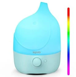 Syvio Humidifiers For Bedroom Baby, Essential Oil Diffuser & 7-Color Night Light Whisper-Quiet Cool Mist Humidifiers For Nursery, Kids, Plants, Variable Mist, 45 Hours Runtime, BPA Free, 1.8L, Blue