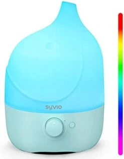 Syvio Humidifiers For Bedroom Baby, Essential Oil Diffuser & 7-Color Night Light Whisper-Quiet Cool Mist Humidifiers For Nursery, Kids, Plants, Variable Mist, 45 Hours Runtime, BPA Free, 1.8L, Blue -Solo Stoves Shop 31yMTWOc3TL. AC