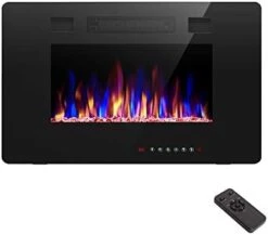 R.W.FLAME 60" Recessed And Wall Mounted Electric Fireplace, Low Noise, Remote Control With Timer,Touch Screen,Adjustable Flame Color And Speed, 750-1500W -Solo Stoves Shop 31zc5VDOr1L. AC