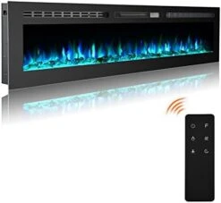 70 Inch Electric Fireplace Inserts, Wall Mounted Fireplace, Led Fireplace With Logs, Recessed Electric Fireplace With Remote Control, Linear Fireplace, 9 Multi Color Flames, 750/1500W 17 70 Inch Electric Fireplace Inserts, Wall Mounted Fireplace, Led Fireplace With Logs, Recessed Electric Fireplace With Remote Control, Linear Fireplace, 9 Multi Color Flames, 750/1500W -Solo Stoves Shop 41 XhcksGTL. AC