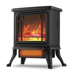 DONYER POWER 23" Electric Stove Portable Heater, 1500W,LED Adjustable Flame Intensity Control, Black, Room Heater,Space Heater