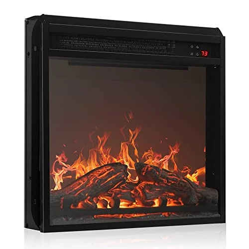 BELLEZE 18" Electric Fireplace Insert, Recessed Fireplace Heater With Remote Control, Indoor Fireplace Heater With Adjustable Brightness, Timer, Automatic Temperature Control, Black 1 BELLEZE 18" Electric Fireplace Insert, Recessed Fireplace Heater With Remote Control, Indoor Fireplace Heater With Adjustable Brightness, Timer, Automatic Temperature Control, Black
