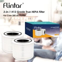 Flintar Core 300 True HEPA Replacement Filters, Compatible With LEVOIT Core 300, Core 300S VortexAir Air Purifier, 3-in-1 H13 Grade True HEPA Filter Replacement, Core 300-RF, 2-Pack -Solo Stoves Shop 410s4mURvVL
