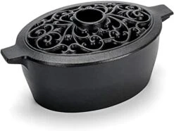 INNO STAGE Wood Stove Steamer, Cast Iron Humidifier For Stove, Home Indoor Decorative, Matte Black Finish, Rust Resistant, Lattice Top, 2.5 Quart Capacity, Patented -Solo Stoves Shop 4110NZyACgL. AC