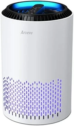 AROEVE Air Purifiers For Home, HEPA Air Purifiers Air Cleaner For Smoke Pollen Dander Hair Smell Portable Air Purifier With Sleep Mode Speed Control For Bedroom Office Living Room, MK01- White -Solo Stoves Shop 412NgsX2OVL. AC