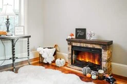 E-Flame USA Telluride Small LED Electric Fireplace Stove With Faux Wood And Stone Mantel - Remote - 3D Log And Fire - Improved Packaging For 2022, 33" Wide X 22" Tall 9 E-Flame USA Telluride Small LED Electric Fireplace Stove With Faux Wood And Stone Mantel - Remote - 3D Log And Fire - Improved Packaging For 2022, 33" Wide X 22" Tall -Solo Stoves Shop 4136X2RTHjL