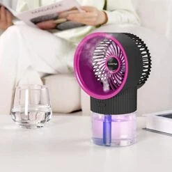 Hopwin Water Cooling Fan Usb Fan Desktop Turbine Spray Humidification, Rechargeable Cooler Spray Humidifier For Dorm Office Desktop, Portable Electric Fan For Family (Black) 13 Hopwin Water Cooling Fan Usb Fan Desktop Turbine Spray Humidification, Rechargeable Cooler Spray Humidifier For Dorm Office Desktop, Portable Electric Fan For Family (Black) -Solo Stoves Shop 413JFzYziTL