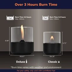 LOVINFLAME Passion Glass Candle Portable Tabletop Fire Pit Gift Patio Warmer Fireplace Indoor Home Décor Smokeless, ONLY Used With Lovinflame Ethanol-Free Fuel -Solo Stoves Shop 413QfLxSIsL