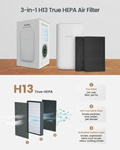 Airversa HomeKit Air Purifier With Thread, 𝗥𝗲𝗾𝘂𝗶𝗿𝗲𝘀 𝗧𝗛𝗥𝗘𝗔𝗗 𝗘𝗻𝗮𝗯𝗹𝗲𝗱 𝗔𝗽𝗽𝗹𝗲 𝗛𝗼𝗺𝗲 𝗛𝘂𝗯 3-Stage H13 True HEPA Filter Smart Air Cleaner 1000 Sq.ft Purelle AP2 -Solo Stoves Shop 413lsw61ysL