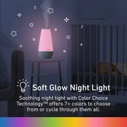 Pure Enrichment® PureBaby® 3-in-1 Whisper-Quiet Humidifier, Color Changing Night Light, & Essential Oil Diffuser For Baby Nursery & Kids Bedroom To Relieve Congestion, Colds, & Coughs (Whisper Green) -Solo Stoves Shop 414hSKND1FL