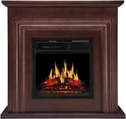 R.W.FLAME Electric Fireplace Mantel Wooden Surround Firebox, Freestanding Fireplace, Home Space Heather, Adjustable Led Flame, Remote Control,750W/1500W,Pearl White -Solo Stoves Shop 414ipOk6uEL. AC