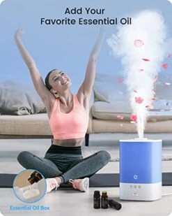 Humidifiers For Bedroom Large Room, Esemoil Smart WiFi Cool Mist Humidifiers For Baby, 3.5L Top Fill & 28dB Quiet, 40H Air Ultrasonic Diffuser With 8 Color Light, Voice Control, Compatible With Alexa -Solo Stoves Shop 415JXj910wL