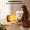PELONIS PHTA1ABB Portable, 1500W/900W, Quiet Cooling & Heating Mode Space Heater For All Season, Tip Over & Overheat Protection,for Home, Office Personal Use, Black, 7 X 5.82 X 8.54 Inches