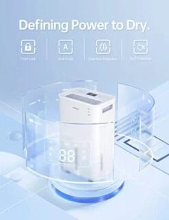 BUBLUE 4500 Sq. Ft Dehumidifier For Basements, Home And Large Room With Auto Or Manual Drainage | 40db Industry Leading Noise Reducing | Integrated Air Filters, 3 Operation Modes And 24 Hr Timer -Solo Stoves Shop 416IVx2pzQL