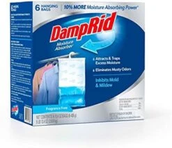 DampRid Fresh Scent Hanging Moisture Absorber, 15.4 Oz., 6 Pack - Eliminates Musty Odors For Fresher, Cleaner Air, Ideal Moisture Absorbers For Closet, 10% More Moisture Absorbing Power* -Solo Stoves Shop 416dxrrrRaL. AC