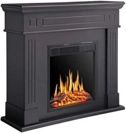 R.W.FLAME Electric Fireplace Mantel Wooden Surround Firebox, Freestanding Fireplace, Home Space Heather, Adjustable Led Flame, Remote Control,750W/1500W,Pearl White -Solo Stoves Shop 416eE8EJXiL. AC