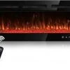 DANSION 60 Inch Electric Fireplace Insert With Remote, Recessed Realistic Fire Place 12 Color Flame, Wall Mounted Slim Fireplace Heater For Indoor Home Living Room