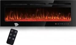 DANSION 60 Inch Electric Fireplace Insert With Remote, Recessed Realistic Fire Place 12 Color Flame, Wall Mounted Slim Fireplace Heater For Indoor Home Living Room -Solo Stoves Shop 417C4WhrCWL. AC 1