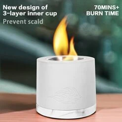 Concrete Tabletop Fire Pit Bowl - Table Top Portable Rubbing Alcohol Fireplace Indoor Outdoor Decor Long Time Burning Smokeless Odorless Smores Maker For Patio Balcony With Extinguisher -Solo Stoves Shop 417K7OuNhCL