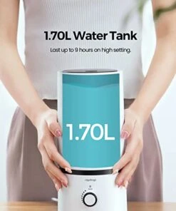 Raydrop® Cool Mist Humidifiers For Home Babies, 1.70 L Quiet And Small Ultrasonic Humidifier For Bedroom Nightstand, Space Saving, Auto Shut Off - (0.45 Gallon, US 110 V) -Solo Stoves Shop 4182WZvQKpL