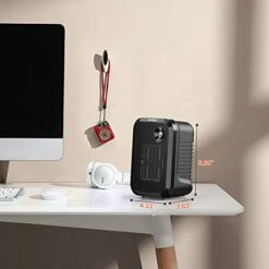 Andily 500W Space Electric Small Heater For Home&Office Indoor Use On Desk With Safety Power Switch PTC BLACK -Solo Stoves Shop 418HE5K12XL