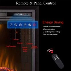 Valuxhome Electric Fireplace, 36 Inches Fireplace Insert With Overheating Protection, Fire Crackling Sound, Remote Control, 750/1500W, Black -Solo Stoves Shop 418OSfiUNbL