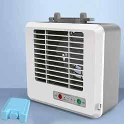 GVFTG USB Mini Air Cooler Portable Ice Crystal Air Conditioning Fan With Mobile Phone Stand Design