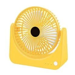 Plplaaoo 3 Speeds Portable Desktop Table Cooling Fan USB Small Desk Fan Quiet Operation Portable Mini Rechargeable Desktop Fan For Home Student Dormitory Office(yellow), USB Desk Fan,