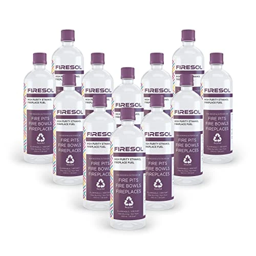 Firesol High Purity Ethanol 12 X 1 Liter - Bioethanol Fuel For Fireplaces, Stoves And Burners. Denatured Alcohol (12 Quart) Clean Burning, Sustainable Fuel 1 Firesol High Purity Ethanol 12 X 1 Liter - Bioethanol Fuel For Fireplaces, Stoves And Burners. Denatured Alcohol (12 Quart) Clean Burning, Sustainable Fuel