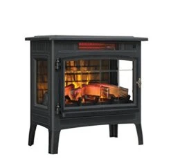 Duraflame Electric Infrared Quartz Fireplace Stove With 3D Flame Effect, Black
