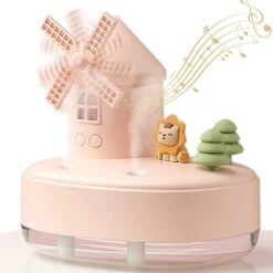 Humidifier For Bedroom,Wireless Portable Humidifier,Baby Humidifier With Rotating Windmill And Music Box,double Spray Nozzles,two Spray Modes And Ambient Light,suitable For Children,bedroom And Office -Solo Stoves Shop 41ARM6HyjLL. AC