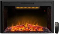 Valuxhome Electric Fireplace, 36 Inches Fireplace Insert With Overheating Protection, Fire Crackling Sound, Remote Control, 750/1500W, Black -Solo Stoves Shop 41AXCyQr L. AC