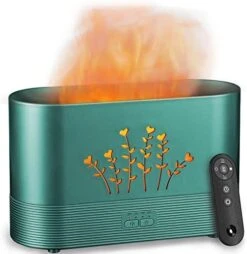 PLUWEL Flame Aroma Diffuser Humidifier,Auto-Off 300ml Essential Oil Diffuser For Large Room, Adjustable Brightness Air Humidifier With Timer For Home Office Spa Gym (Wood Grain) -Solo Stoves Shop 41Aw7PqUk9L. AC