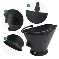 Amagabeli Garden Home Bucket For Fireplace Assembled Pellet Stove Indoor And Outdoor Hot Ashes Carrier Container Black Fireside Fuel Can Sturdy Fire Place Burning Wood Holder Hearth Tools 7 Amagabeli Garden Home Bucket For Fireplace Assembled Pellet Stove Indoor And Outdoor Hot Ashes Carrier Container Black Fireside Fuel Can Sturdy Fire Place Burning Wood Holder Hearth Tools -Solo Stoves Shop 41Bhmi43yqL