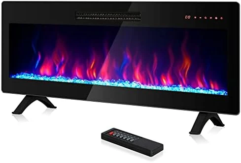 BELLEZE 18" Electric Fireplace Insert, Recessed Fireplace Heater With Remote Control, Indoor Fireplace Heater With Adjustable Brightness, Timer, Automatic Temperature Control, Black 8 BELLEZE 18" Electric Fireplace Insert, Recessed Fireplace Heater With Remote Control, Indoor Fireplace Heater With Adjustable Brightness, Timer, Automatic Temperature Control, Black - Image 8