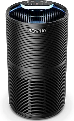 RENPHO Air Purifiers For Bedroom, HEPA Filter Air Purifiers With 22dB Quiet 4 Speed Control For Allergies, Pets, Smoke, Dust, Pollen, Small Air Cleaner For Home Office Living Room Kitchen, White 8 RENPHO Air Purifiers For Bedroom, HEPA Filter Air Purifiers With 22dB Quiet 4 Speed Control For Allergies, Pets, Smoke, Dust, Pollen, Small Air Cleaner For Home Office Living Room Kitchen, White - Image 8