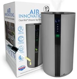 Air Innovations Humidifier For Bedroom Oversized 3.5L Tank Runs For 35 Hours Essential Oils For Large Room Top Fill Cool Mist Humidifier Ideal For Bedrooms Baby Room And Plants AI-104