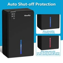 NineSky Dehumidifier For Home, 85 OZ Water Tank, (800 Sq.ft) Dehumidifiers For Bathroom, Bedroom With Auto Shut Off, 7 Colors LED Light(Black) 12 NineSky Dehumidifier For Home, 85 OZ Water Tank, (800 Sq.ft) Dehumidifiers For Bathroom, Bedroom With Auto Shut Off, 7 Colors LED Light(Black) -Solo Stoves Shop 41DOUa4mWOL
