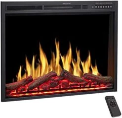 R.W.FLAME 39" Electric Fireplace Insert,Freestanding & Recessed Electric Stove Heater,Touch Screen,Remote Control,750W-1500W With Timer & Colorful Flame Option -Solo Stoves Shop 41DWMPniP3L. AC