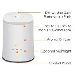 Crane Diffuser And Top Fill Ultrasonic Air Humidifiers For Bedroom And Office, 1.2 Gallon Cool Mist Humidifier For Large Room And Home, No Humidifier Filters Needed, White -Solo Stoves Shop 41EItSCoc6S