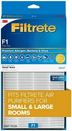 Filtrete F1 Room Air Purifier Filter, True HEPA Premium Allergen, Bacteria, & Virus, 12 In. X 6.75 In., 2-Pack, Works With Devices: FAP-C01BA-G1, FAP-T02WA-G1 And FAP-ST02N 5 Filtrete F1 Room Air Purifier Filter, True HEPA Premium Allergen, Bacteria, & Virus, 12 In. X 6.75 In., 2-Pack, Works With Devices: FAP-C01BA-G1, FAP-T02WA-G1 And FAP-ST02N - Image 5