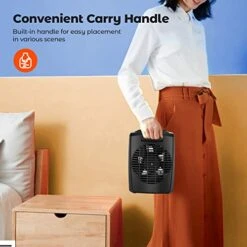 Andily Space Heater Electric Heater For Home And Office Ceramic Small Heater With Thermostat, 750W/1500W -Solo Stoves Shop 41F6L4Foi8L